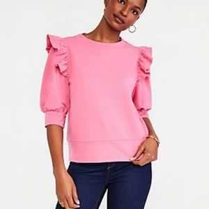 Ann Taylor Ruffle Sweatshirt Size S